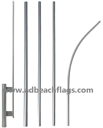 beach flag aluminium pole & ground spike base