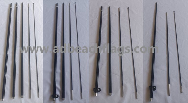 full fiberglass poles with different sizes: 2.9m, 3.4m, 4.5m, 5.6m,