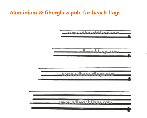 Aluminium +fiberglass pole, flag poles aluminium poles with different sizes 2.8m, 3.4m, 4.6m, 5.6m, etc