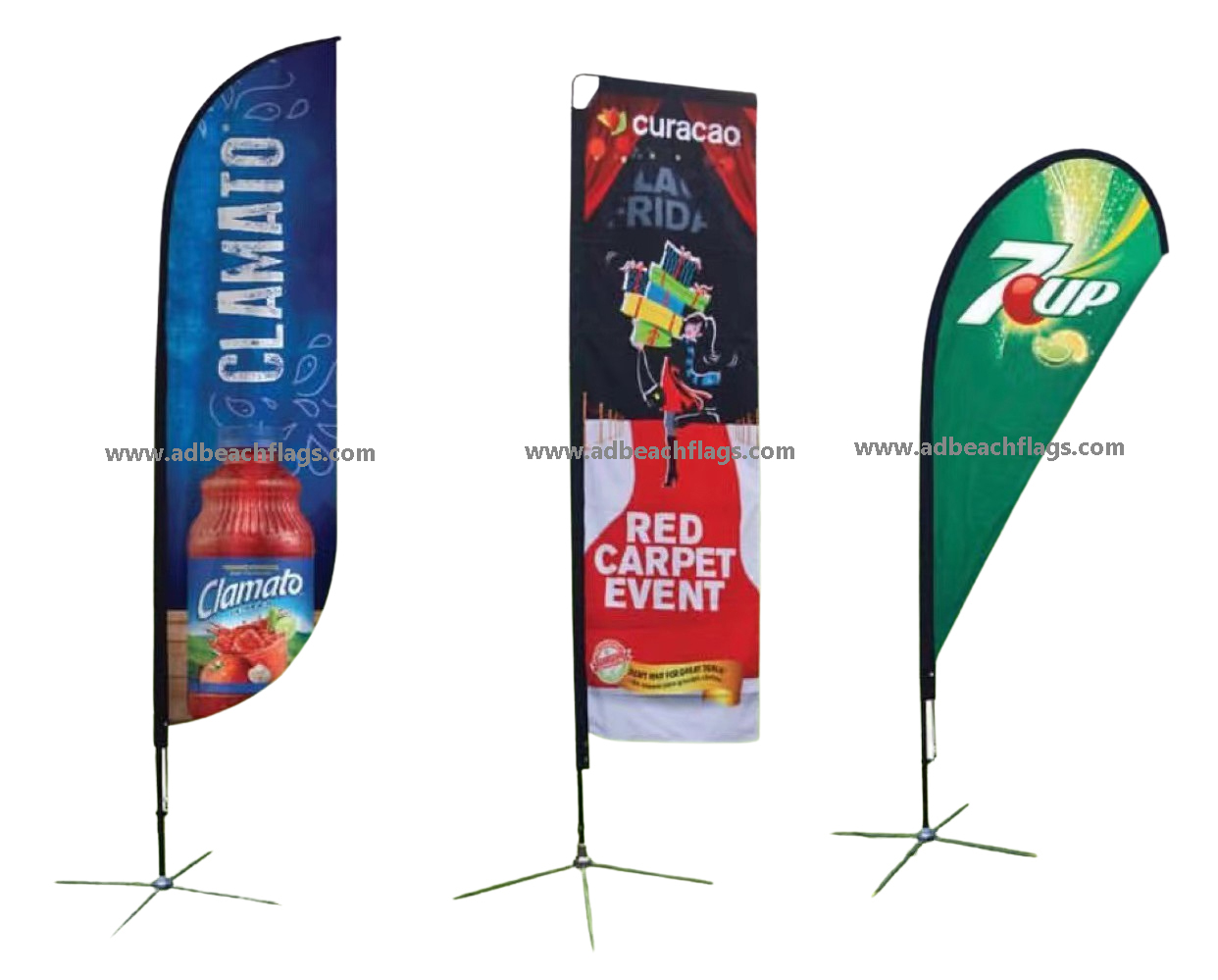 beach flags, advertising flags, custom flags with different shapes: teardrop flag, rectangle flag, feather flag, etc