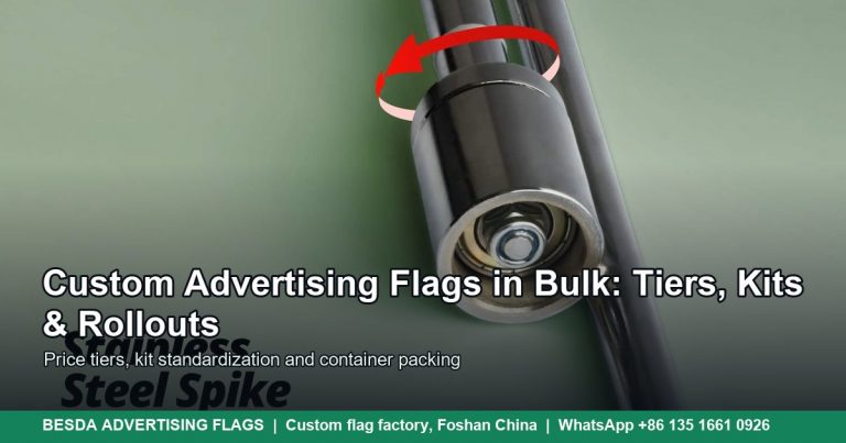 Complete beach flag kit with aluminium and fiberglass poles